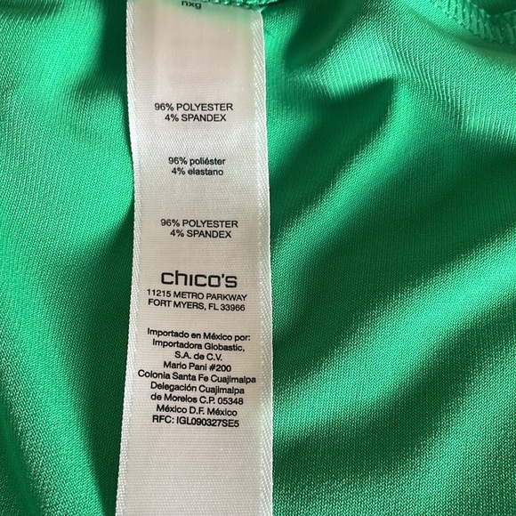 Chico’s Size 2 (10/12) Green Top w/ 3/4 Raglan Sleeves. Smoke Free Home. - Picture 6 of 7